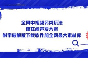 全網(wǎng)中視頻另類玩法，都在悶聲發(fā)大財(cái)，附帶下載軟件加全網(wǎng)最大素材庫(kù)