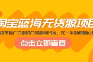 淘寶藍(lán)海無貨源項(xiàng)目，不囤貨不推廣只做冷門高利潤代發(fā)