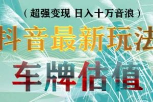 抖音最新無人直播變現(xiàn)直播車牌估值玩法項目 輕松日賺幾百 【詳細(xì)玩法教程】