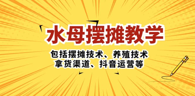 水母·擺攤教學，包括擺攤技術、養殖技術、拿貨渠道、抖音運營等插圖