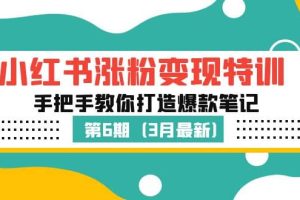 小紅書漲粉變現特訓·第6期，手把手教你打造爆款筆記（3月新課）