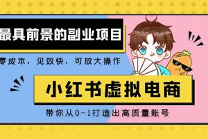 小紅書藍(lán)海大市場虛擬電商項(xiàng)目，手把手帶你打造出高質(zhì)量紅薯賬號(hào)