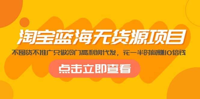 淘寶藍(lán)海無貨源項(xiàng)目，不囤貨不推廣只做冷門高利潤代發(fā)插圖