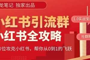 價值980元的《小紅書運營和引流課》，日引100高質量粉
