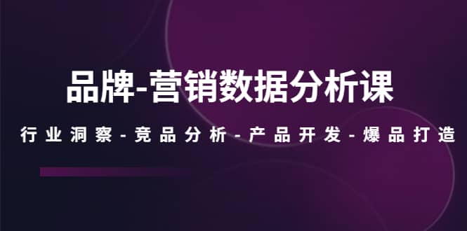品牌-營銷數據分析課，行業洞察-競品分析-產品開發-爆品打造插圖