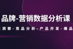 品牌-營銷數據分析課，行業洞察-競品分析-產品開發-爆品打造