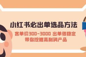 小紅書必出單選品方法：客單價300-3000 出單很穩定 帶你挖掘高利潤產品