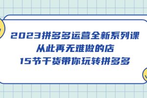 2023拼多多運營全新系列課，從此再無難做的店，15節(jié)干貨帶你玩轉(zhuǎn)拼多多