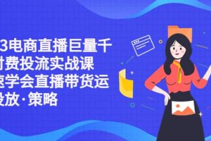 2023電商直播巨量千川付費投流實戰(zhàn)課，快速學會直播帶貨運營投放·策略