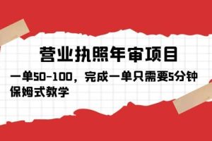 營業(yè)執(zhí)照年審項目，一單50-100，完成一單只需要5分鐘，保姆式教學