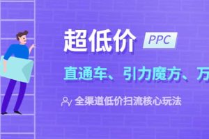 2023超低價·ppc—“直通車、引力魔方、萬相臺”全渠道·低價掃流核心玩法