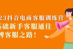 2023抖音·電商客服訓(xùn)練營：0基礎(chǔ)新手客服通往金牌客服之路