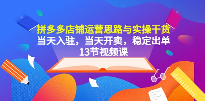 拼多多店鋪運營思路與實操干貨，當天入駐，當天開賣，穩定出單（13節課）插圖