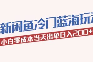 2023最新閑魚冷門藍海玩法，小白零成本當天出單日入200