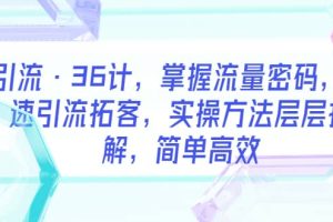 引流·36計，掌握流量密碼，快速引流拓客，實操方法層層拆解，簡單高效