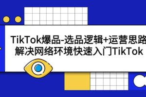 TikTok爆品-選品邏輯 運(yùn)營(yíng)思路：解決網(wǎng)絡(luò)環(huán)境快速入門TikTok
