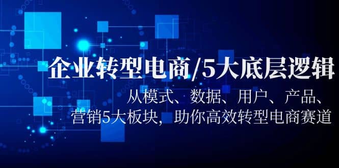 企業轉型電商/5大底層邏輯，從模式 數據 用戶 產品 營銷5大板塊，高效轉型插圖