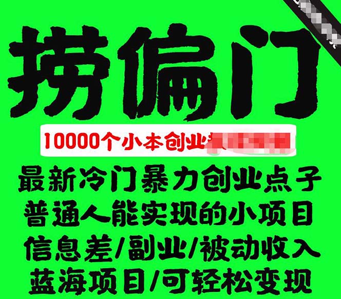 千款撈偏門小本創業小項目，總有一款適合你【無水印】插圖