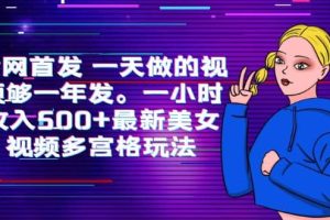 全網首發 一天做的視頻夠一年發。一小時收入500 最新美女視頻多宮格玩法