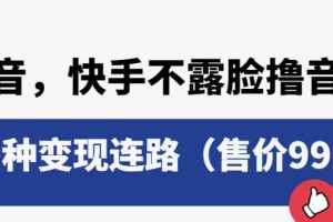 抖音，快手不露臉擼音浪項目，多種變現(xiàn)連路（售價998）