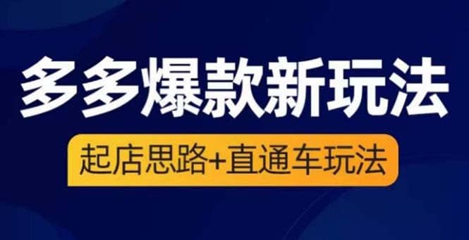 2023拼多多爆款·新玩法：起店思路 直通車玩法（3節精華課）插圖