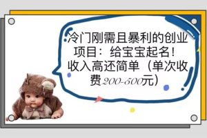 冷門剛需且暴利的創(chuàng)業(yè)項(xiàng)目：給寶寶起名！收入高還簡(jiǎn)單（單次200-500）