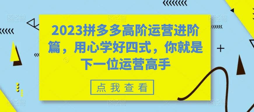 2023拼多多高階運營進階篇，用心學好四式，你就是下一位運營高手插圖