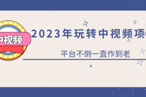 2023一心0基礎玩轉中視頻項目：平臺不倒，一直做到老