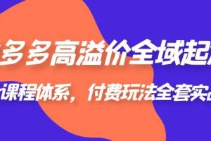 拼多多-高溢價 全域 起爆，6大課程體系，付費玩法全套實戰