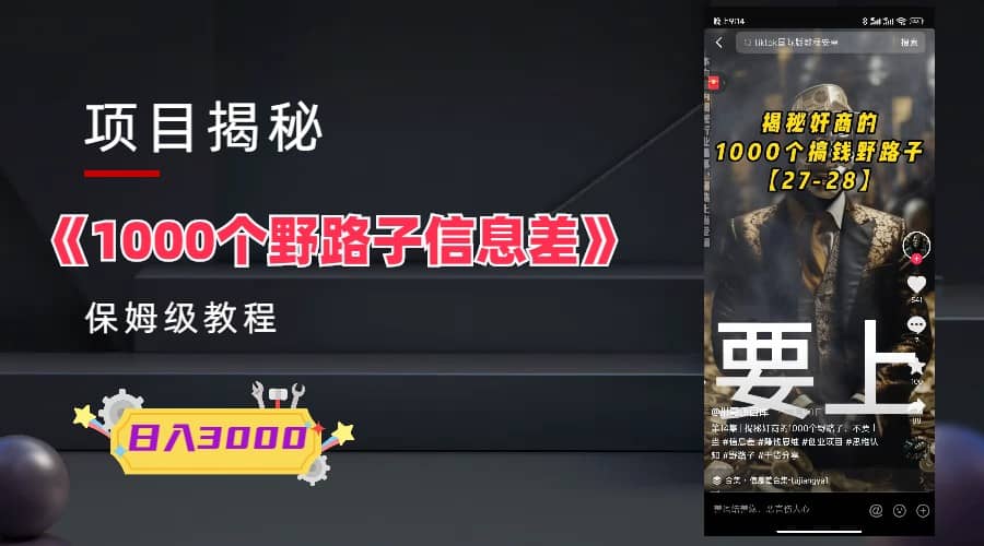 1000個野路子信息差保姆式教程-單日變現3000 的玩法解密插圖