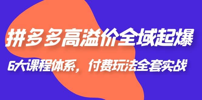 拼多多-高溢價 全域 起爆，6大課程體系，付費玩法全套實戰插圖
