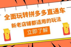 全面玩轉(zhuǎn)拼多多直通車，新老店鋪都適用的玩法（12節(jié)精華課）