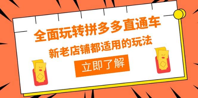 全面玩轉(zhuǎn)拼多多直通車，新老店鋪都適用的玩法（12節(jié)精華課）插圖