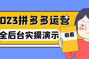 2023拼多多·運營：14節干貨實戰課，拒絕-口嗨，全后臺實操演示