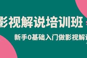 影視解說實(shí)戰(zhàn)培訓(xùn)班，新手0基礎(chǔ)入門做影視解說（10節(jié)視頻課）