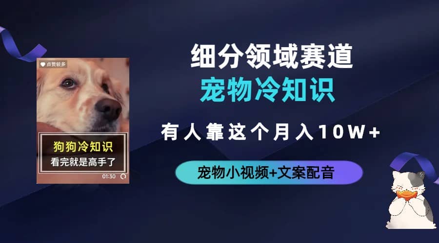 不起眼的抖音細分賽道-寵物冷知識，一段寵物視頻配文案，有人靠這個月入10w插圖