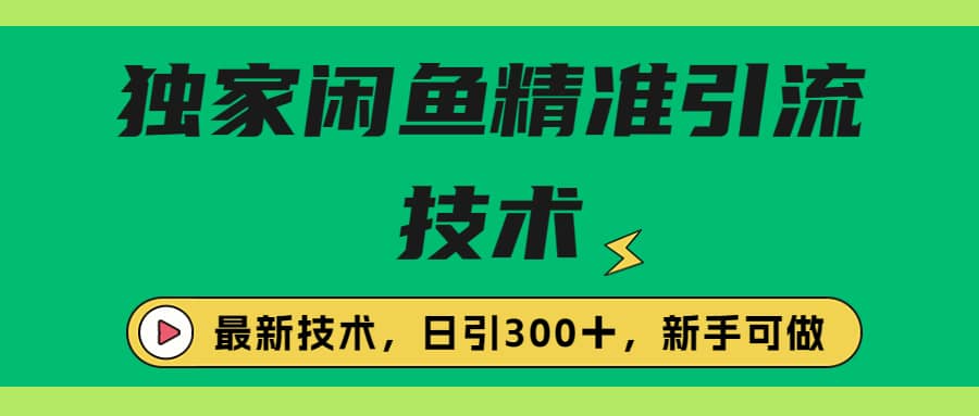 獨(dú)家閑魚(yú)引流技術(shù)，日引300＋實(shí)戰(zhàn)玩法插圖