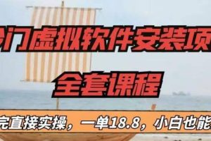 冷門虛擬軟件安裝項(xiàng)目，一單18.8，小白也能月入3W＋