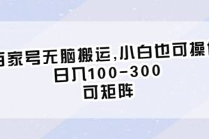 百家號(hào)無腦搬運(yùn),小白也可操作，日入100-300，可矩陣