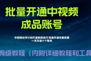 外面收費(fèi)1980暴力開通中視頻計(jì)劃教程，附 快速通過中視頻伙伴計(jì)劃的辦法