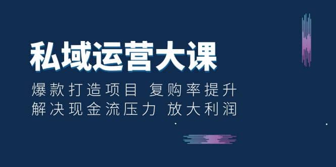 私域運(yùn)營大課：爆款打造項(xiàng)目 復(fù)購率提升 解決現(xiàn)金流壓力 放大利潤插圖