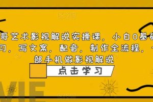 影視解說實戰(zhàn)課，小白0基礎(chǔ) 寫文案 配音 制作全流程 一部手機(jī)做影視解說