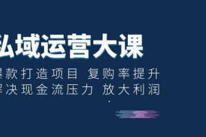 私域運(yùn)營大課：爆款打造項(xiàng)目 復(fù)購率提升 解決現(xiàn)金流壓力 放大利潤