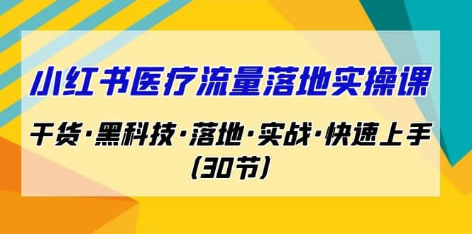 小紅書·醫療流量落地實操課，干貨·黑科技·落地·實戰·快速上手（30節）插圖