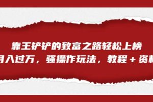 全網(wǎng)首發(fā)，靠王鏟鏟的致富之路輕松上榜，月入過萬，騷操作玩法，教程＋資料