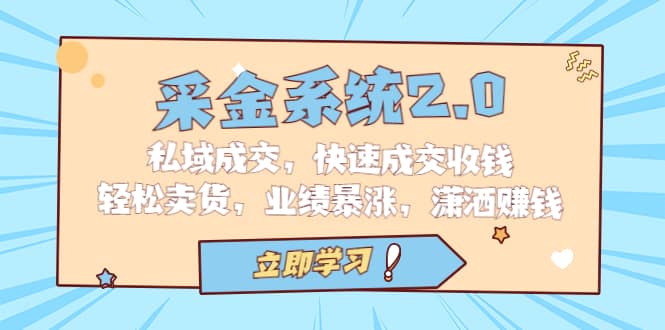 采金 系統2.0，私域成交，快速成交收錢，輕松賣貨，業績暴漲，瀟灑賺錢插圖