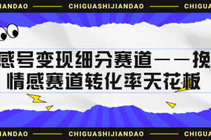 情感號變現細分賽道—挽回，情感賽道轉化率天花板（附渠道）