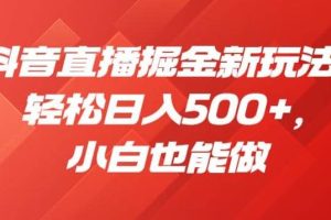 抖音直播掘金新玩法，輕松日入500 ，小白也能做【揭秘】
