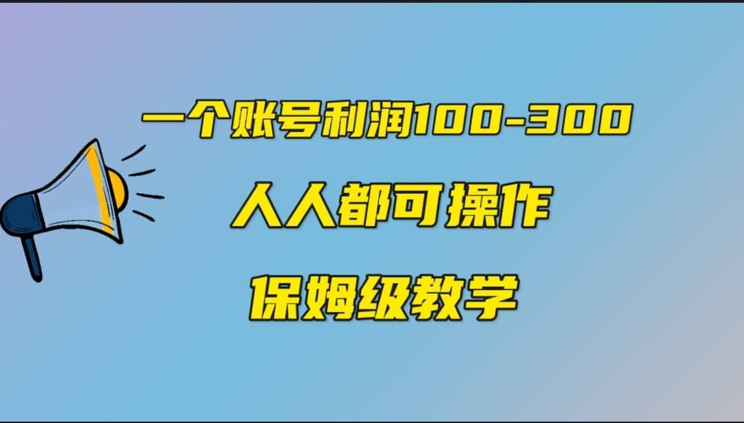 一個賬號100-300，有人靠他賺了30多萬，中視頻另類玩法，任何人都可以做到插圖