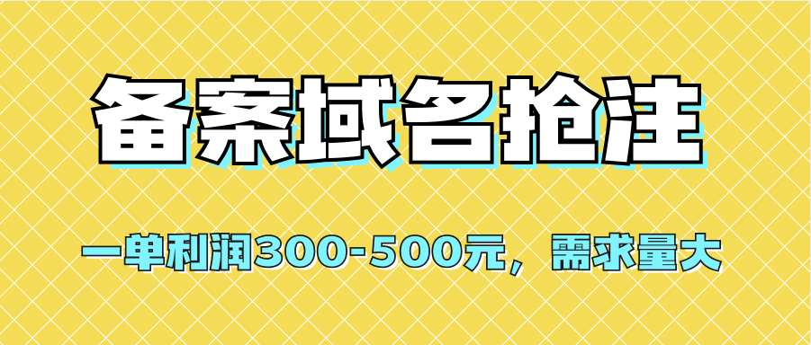 【全網首發】備案域名搶注，一單利潤300-500元，需求量大插圖